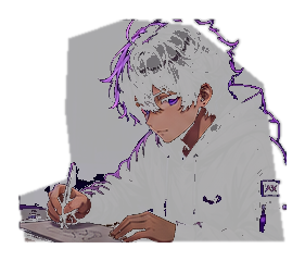 AlixStudio anime mascot sketching pose